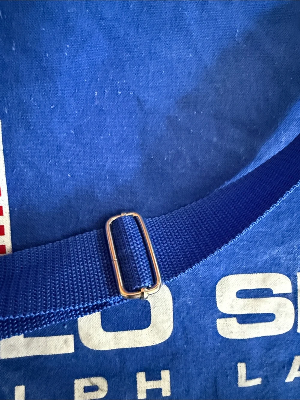 Polo by Ralph Lauren Blue Polo Sport Messenger Bag with White Logo